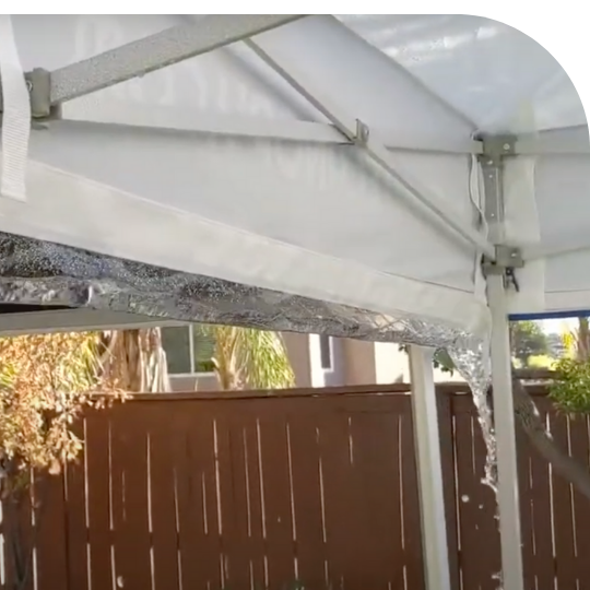 Canopy rain gutters