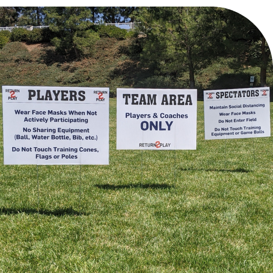 RETURN 2 PLAY signage