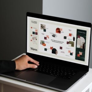 a laptop looking at different materials